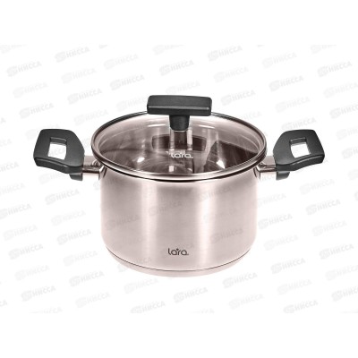 Кастрюля Веста LR02-246 нержавеющая сталь 16*10,5см 2,1л индукционное  дно стекл крышка