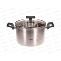 Кастрюля Веста LR02-248 нержавеющая сталь 20*12,5см 3,9л индукционное  дно стекл крышка