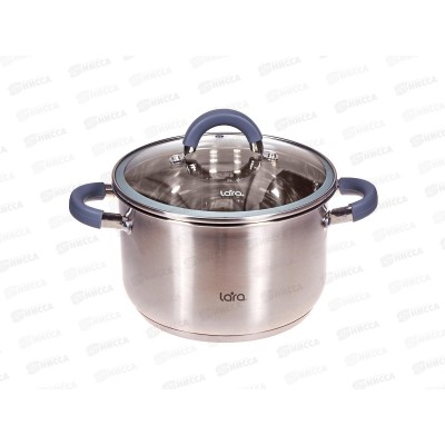 Кастрюля Lara Калипсо LR02-274 20*12,5см 3,9л индукц дно крышка стекло