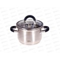 Кастрюля Lara Ника LR02-905 16*10,5см 2,1л индукц дно крышка стекло