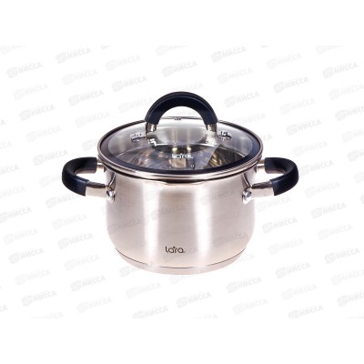 Кастрюля Lara Ника LR02-905 16*10,5см 2,1л индукц дно крышка стекло