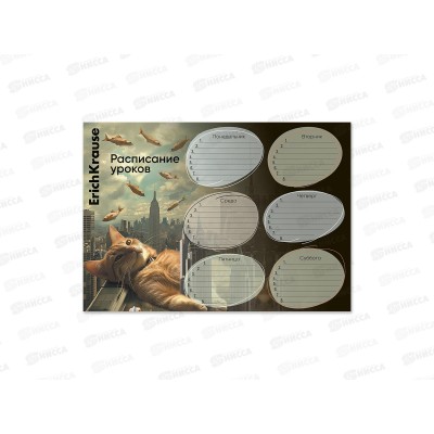 Расписание уроков А4 EK Big City Cats 63480 *20 Расписание уроков А4 EK Big City Cats 63480 *20
