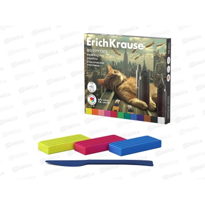 Пластилин 12цв 180г EK Big City Cats, 62978 *8/120 Пластилин 12цв 180г EK Big City Cats, 62978 *8/120
