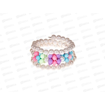 Браслет-спираль детский жемчуг 3 ряда №6117