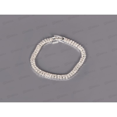 Браслет-цепочка п/зол п/сер со стразами 2 ряда №7235