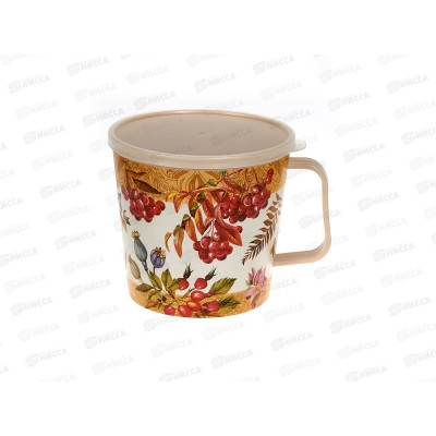 Контейнер-кружка 0,75л с/кр с декором Бежевый 222141827/09 *24 Контейнер-кружка 0,75л с/кр с декором Бежевый 222141827/09 *24