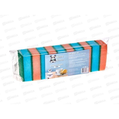 Набор губок для посуды HP-SP02-10 MIDI 10шт поролон абразивная фибра