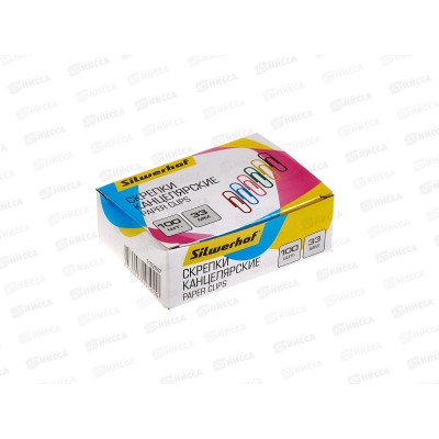 Скрепки SILWERHOF 33мм 100шт, оцинк., 492021 *500 Скрепки SILWERHOF 33мм 100шт, оцинк., 492021 *500