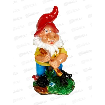 Фигура садовая из гипса &quotГном с лопатой на подставке&quot (430*250мм) арт.148