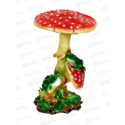 Фигура садовая из гипса &quotДва мухомора с лягушками&quot Большие арт.450