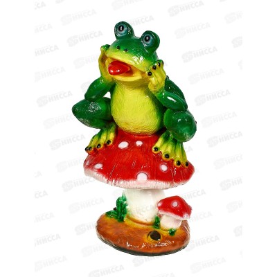 Фигура садовая из гипса "Лягушка на мухоморе" (450*250мм) арт.182 Фигура садовая из гипса "Лягушка на мухоморе" (450*250мм) арт.182