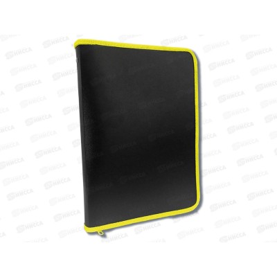 Папка д/тетр. ПЧЕЛКА А4 молн.вокруг, Черная/желтая ПМ-А4-11 *50