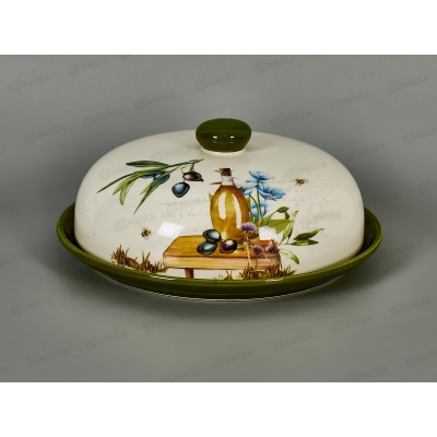 Блюдо для блинов с крышкой HC604R-B21Olives 23см п/уп 202403