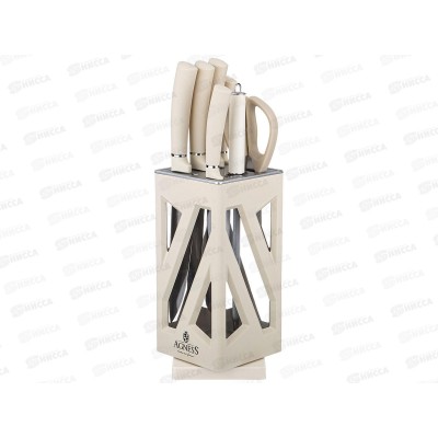 Набор ножей 8 предметов Agness НЖС на пласт подс вращ 911-760