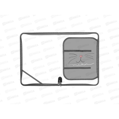 Папка д/труда ПЧЕЛКА А4 молн.вокруг Meow 2025, ПТР-1 *50