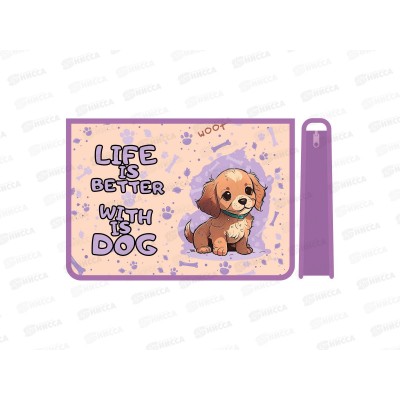 Папка д/труда ПЧЕЛКА А4 молн.верх.диз. Щенок Чарли 2024 ПТР-22 *40