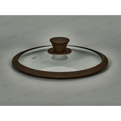 Крышка стеклянная 22см TimA 4822BR с силикон/обод. коричневая