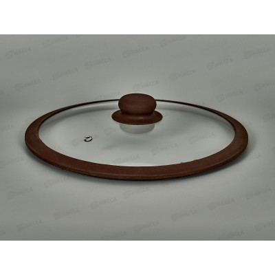 Крышка стеклянная 26см TimA 4826BR с силикон/обод. коричневая