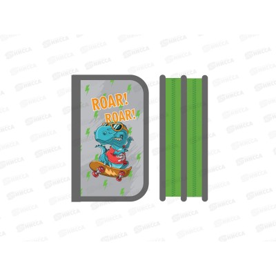 Пенал ПЧЕЛКА 2отд., Дино на скейте 2023 откид.план. 190*120, ПО-05 *20 Пенал ПЧЕЛКА 2отд., Дино на скейте 2023 откид.план. 190*120, ПО-05 *20