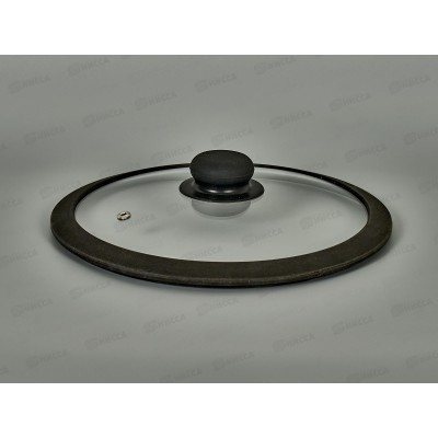 Крышка стеклянная 24см TimA 5024BL с силикон/обод. черная