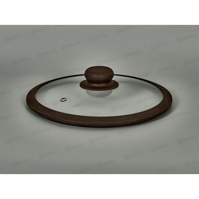 Крышка стеклянная 22см TimA 5022BR с силикон/обод. коричневая Крышка стеклянная 22см TimA 5022BR с силикон/обод. коричневая