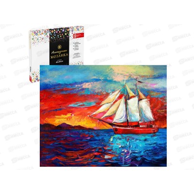 Алмазн.мозаика ФЕН Парусник в море, 40*50, 59824 *16