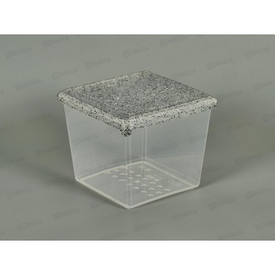 Контейнер д/прод. 1л квадр Гранит св-серый 223105121/02 *20