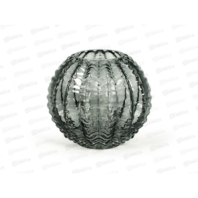 Ваза Плиссе 1901-Н5 Графит d170мм h-160мм