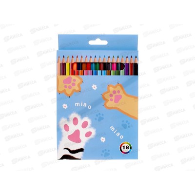 Карандаши 18цв BASIR Лапки, МС-7373-18 *9 Карандаши 18цв BASIR Лапки, МС-7373-18 *9