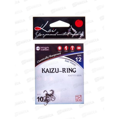 Крючок KOI "KAIZU-RING" р.12 (INT)/6 (AS) цвет BN, КН7111-6BN 10шт Крючок KOI "KAIZU-RING" р.12 (INT)/6 (AS) цвет BN, КН7111-6BN 10шт