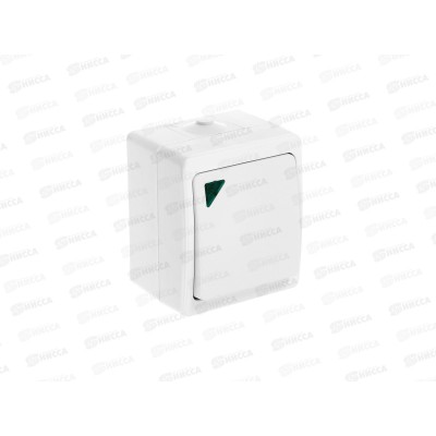 Выключатель Аллегро 1-клавиша открытая установка, 10А, 220В белый подсветка 5563477*10