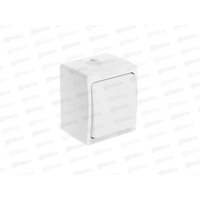 Выключатель Аллегро 1-клавиша открытая установка, 10А, 220В белый 5563460*10