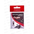 Вертлюг Namazu Pro ROLLING RIBBED SWIVEL, латунь,цв.Carbon,р.6, 19кг (10шт)