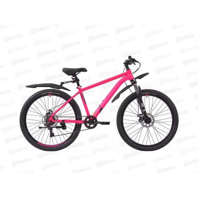 Велосипед 26" 7ск RUSH HOUR NX 605 DISC ST розовый рама 16", 377990