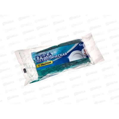 Губка металл с мылом 6шт 597-106 *10/480