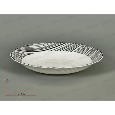 Тарелка суповая d-21,5см стеклок 300мл вол край Штрих 7700-ствч8,5 *6 Тарелка суповая d-21,5см стеклок 300мл вол край Штрих 7700-ствч8,5 *6