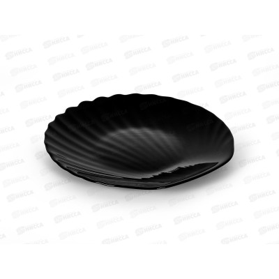 Тарелка плоская круглая 17,5см Черная Ракушка 100ч-тр7