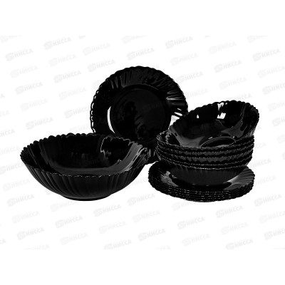 Набор столовый 13пр т19см 6шт с17,5см 6шт сал22,5см Черный 100ч-13т