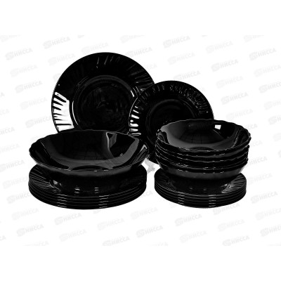 Набор столовый 19пр стеклокерамика Черный 0001ч-19