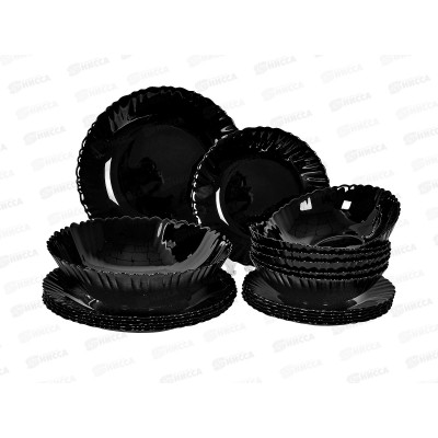 Набор столовый 19пр стеклокерамика Черный т/ст 0001ч-19т Набор столовый 19пр стеклокерамика Черный т/ст 0001ч-19т