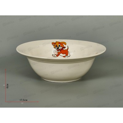 Миска глубокая круглая 17,5см 400мл Щенок см7-3527 *12/72