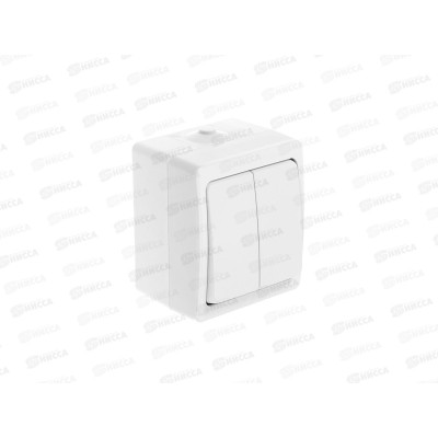 Выключатель Аллегро 2-клавиши открытая установка, 10А, 220В белый 5563491*10 Выключатель Аллегро 2-клавиши открытая установка, 10А, 220В белый 5563491*10