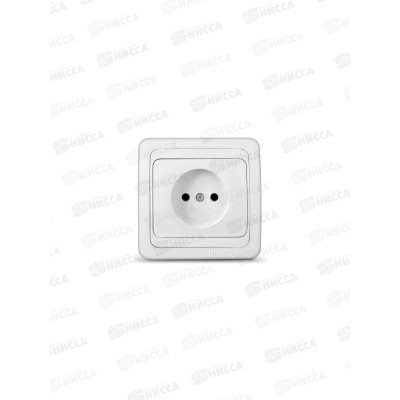 Розетка Валери 1-местная скрытой установки, без заземления,  16А, 220В,белая, В0022*10
