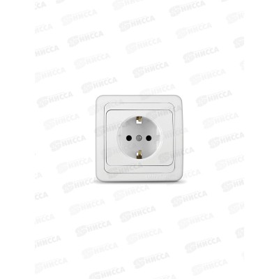 Розетка Валери 1-местная скрытой установки, с заземлением,  16А, 220В,белая, В0028*10
