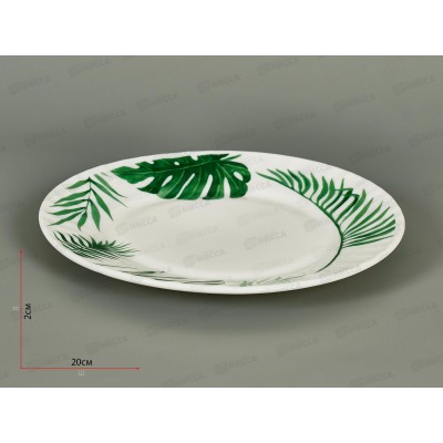 Тарелка плоская круглая 20см папоротник 20019-т8 *6/48 Тарелка плоская круглая 20см папоротник 20019-т8 *6/48