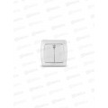 Выключатель Маргарита 2-клавиши скрытой установки, 10А, 220В, подсветка, белый, М0123*10