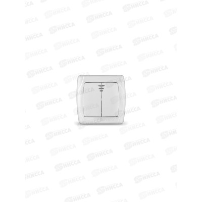 Выключатель Маргарита 2-клавиши скрытой установки, 10А, 220В, подсветка, белый, М0123*10