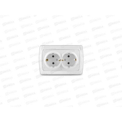 Розетка Маргарита 2-местная скрытой установки, с заземлением,16А, 220В,белый, М0128 Розетка Маргарита 2-местная скрытой установки, с заземлением,16А, 220В,белый, М0128