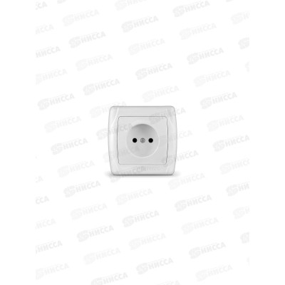 Розетка Маргарита 1-местная скрытой установки, без заземления,16А, 220В,белый, М0022