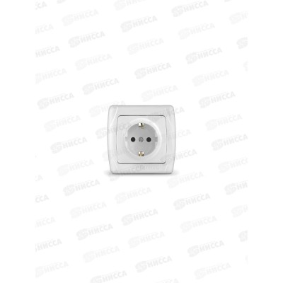 Розетка Маргарита 1-местная скрытой установки, с заземлением,16А, 220В,белый, М0028